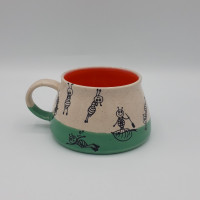 mug 3,5dl turquoise-orange