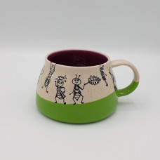 mug 3,5dl green/purple