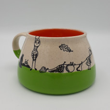 mug 3,5dl green/orange