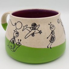 mug 3,5dl green/purple