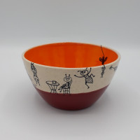 Bowl 5dl claret/orange