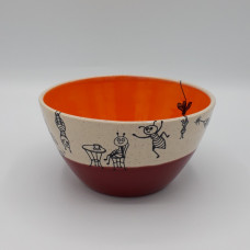 Bowl 5dl claret/orange