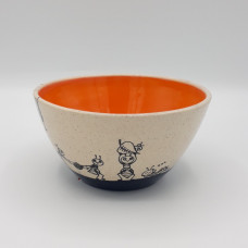 bowl 5 dl black/orange